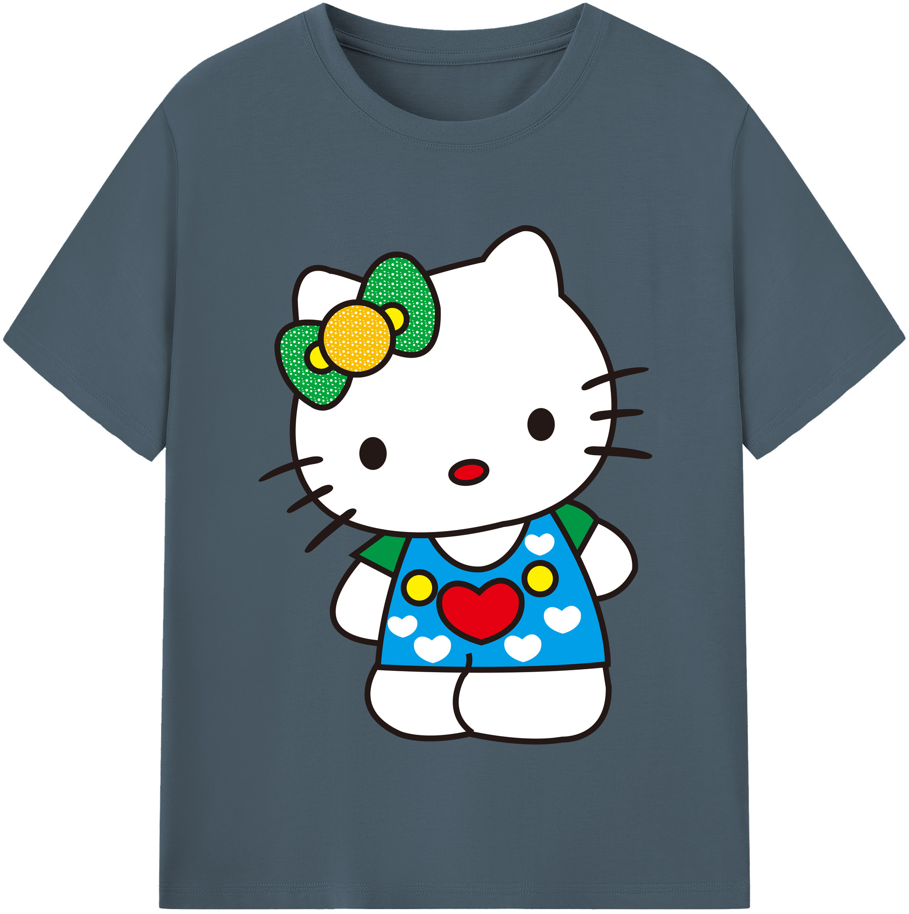 （画像用） Hello Kitty ハローキティ 綿100％半袖Tシャツ（フロントプリント）